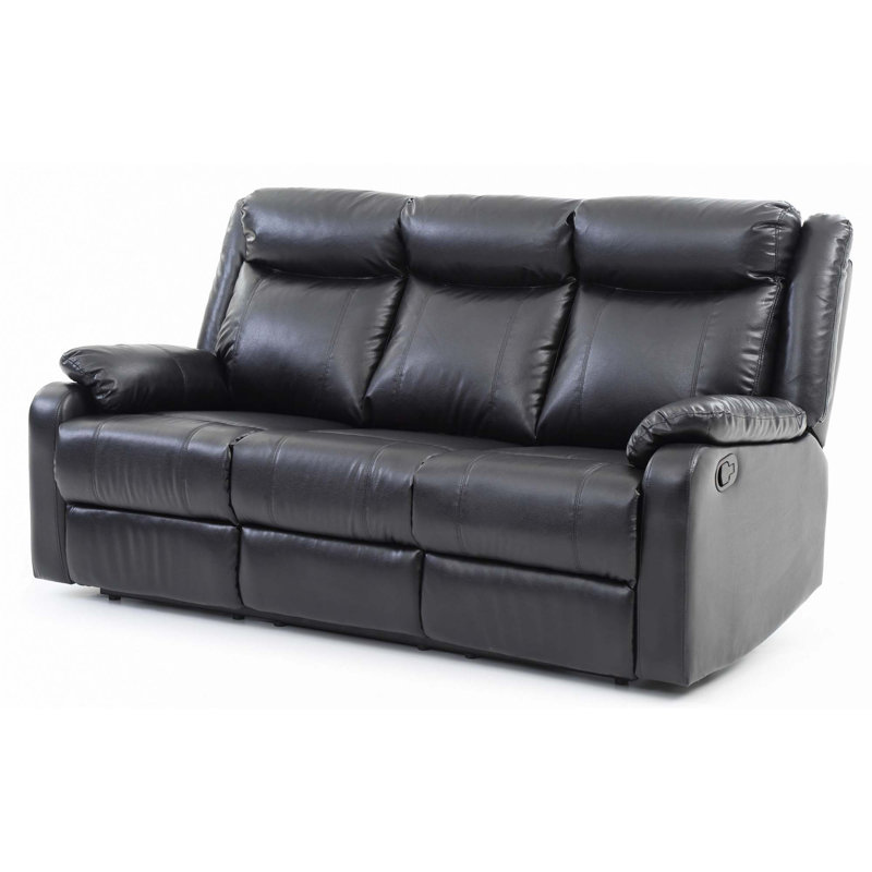 Double Reclining Sofa, Black