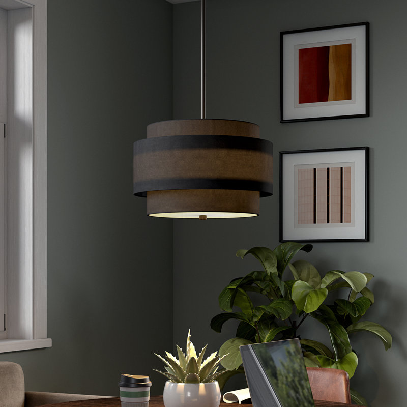 Solomon 2 - Light Drum Pendant, Satin Black, Black
