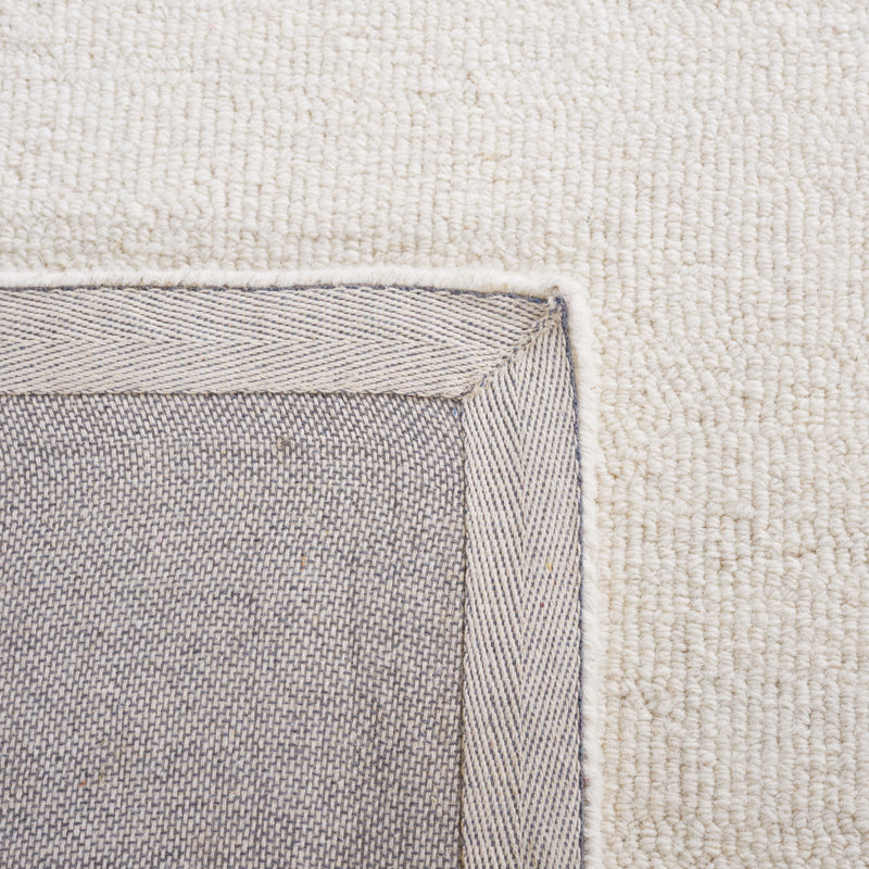Tapis ivoire en laine / coton touffeté à la main Dreshon, Rectangle 6 pi x 9 pi