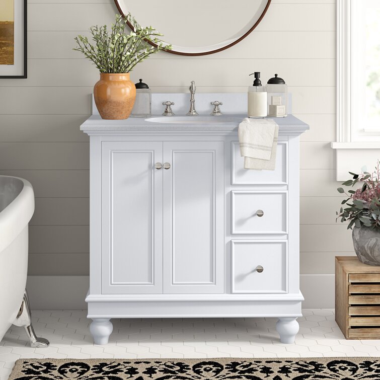 36 Inch Single Bathroom Vanity Set In White - #366T5