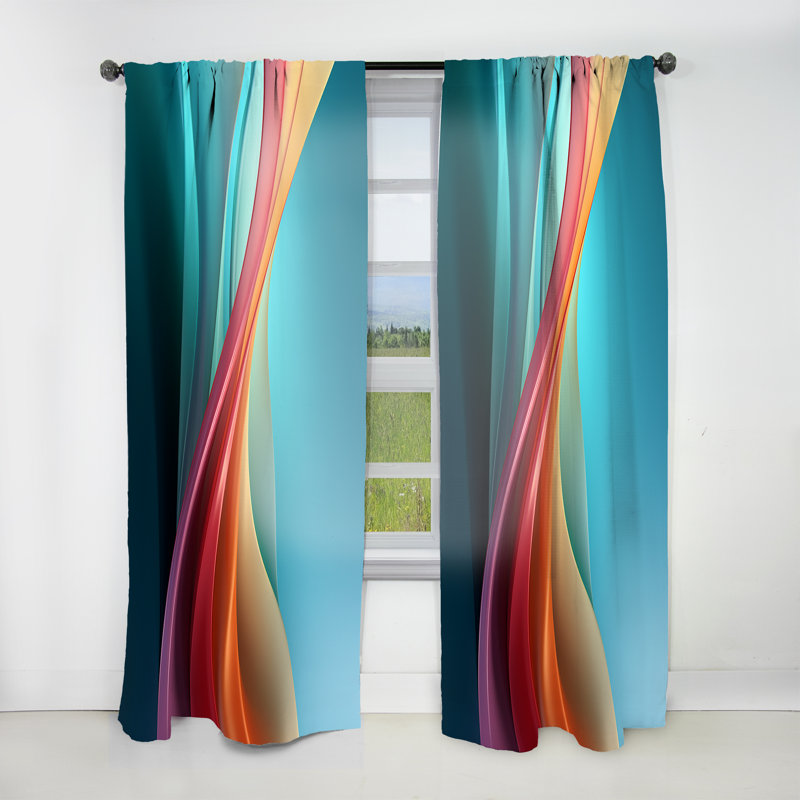 Koepke Rainbow Colors Symphony III - Rideau en velours moderne - obscurcissant - 1 panneau, L 52 po x L 63 po