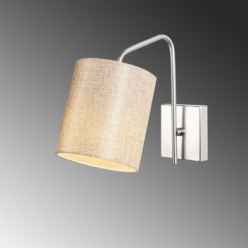 Applique murale articulée en nickel à intensité variable 1 lumière Aigan, Crème