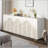 Modern Fluted Sideboard Buffet with Storage, Curved Elements and Strict Lines, 4 Doors Cabinet for Versatile Use-1234951512-1234951517