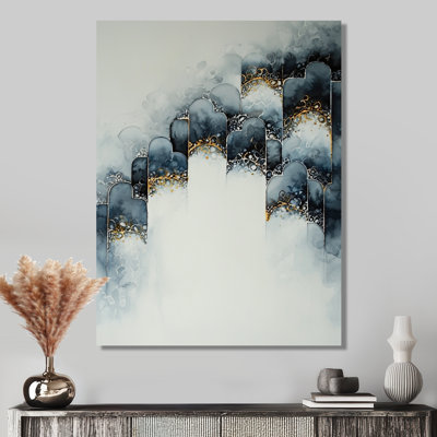 Coastal Balance Of Serenity III - Abstract Cubism Metal Wall Art Decor, Modern Metal Print