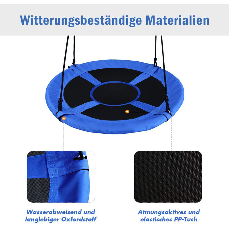 Freeport Park Kason Fabric Web / Saucer Swing Swing Seat with Chains, Blue