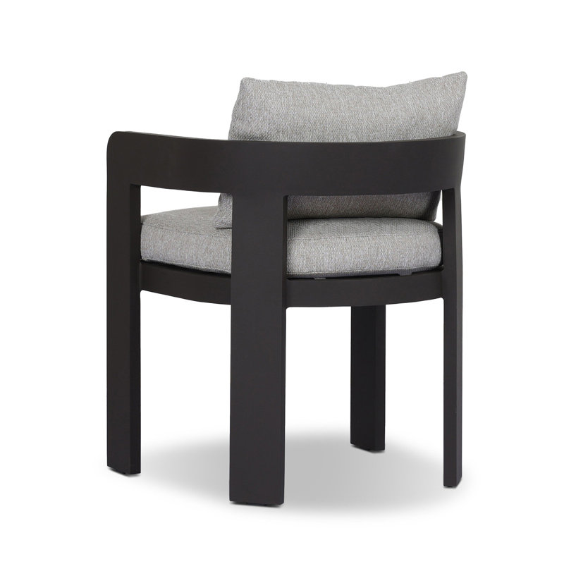 Jackson Outdoor Dining Armchair, Concha Fog/Dark Gray
