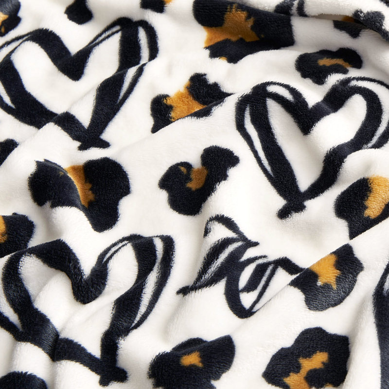 Couvertures en peluche Juoodle Couture Doodle Cheetah Heart, Cœur de guépard Doodle