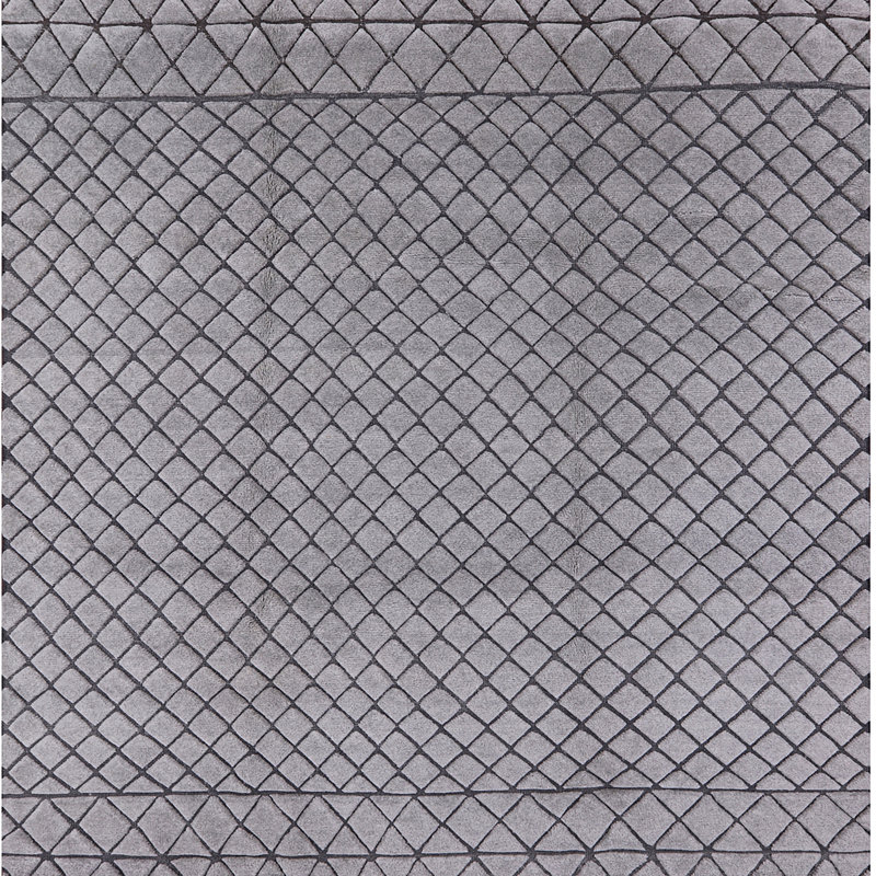 Tapis oriental gris Braysham, Carré 6 pi