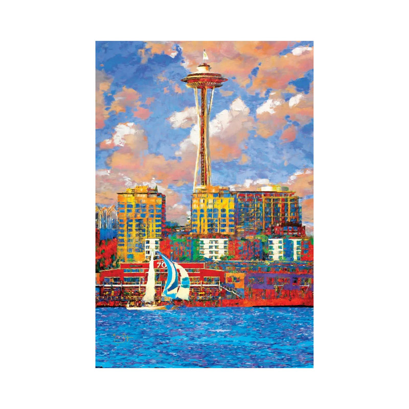 Sunny Seattle by Lisa Robinson - Wrapped Canvas Painting, 20.32 cm H x 30.48 cm W
