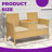 Breezy Patio Loveseat Sofa with Flip-Up Acacia Table & Storage | Outdoor Cushioned Garden Set | Compact Design