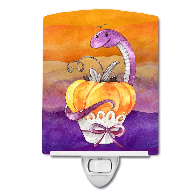 Halloween Pumpkin Snake Ceramic Night Light