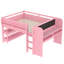 Lit mezzanine avec bureau et tableau noir, conception multifonctionnelle en bois massif-125179378-125179380