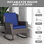 Chaise berçante avec siège relaxant Backyard - bleu foncé, structure en acier, capacité de poids élevée pour le patio, la construction de jardin et les coussins de jardin,