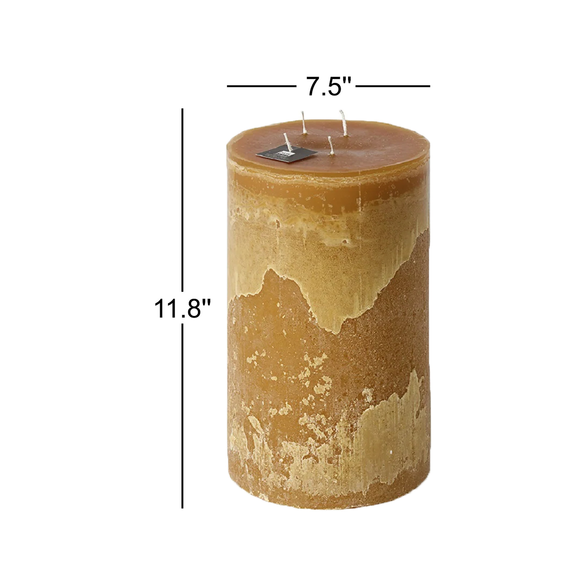 Pillar Super Unscented Candle, 11.8" H x 7.5" W x 7.5" D, Chamois