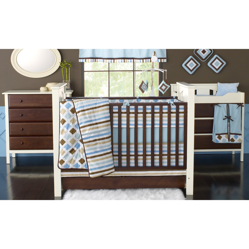 Mod Diamonds And Stripes Crib Bedding Set