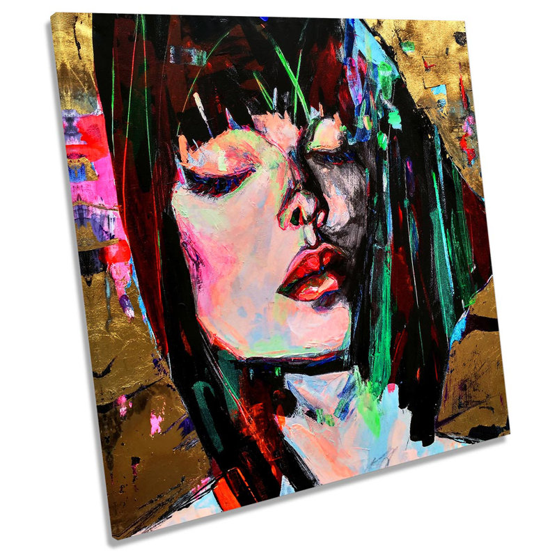 Fashion Model Face - Wrapped Canvas Painting, 60cm H x 60cm W x 2cm D