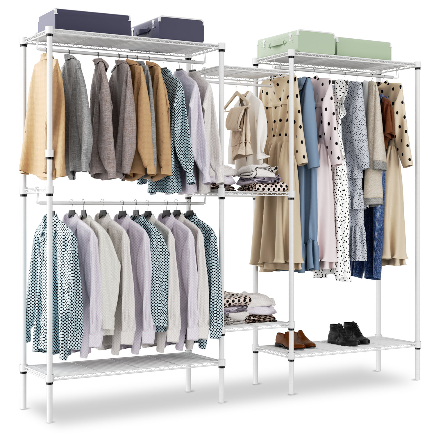 Rebrilliant Lowrine 71 H Detachable Metal Freestanding Clothes Rack with 4 Hang Rods