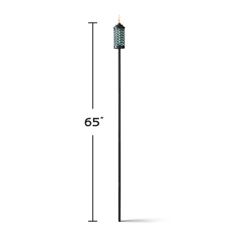65'' Glass Garden Torch, Green