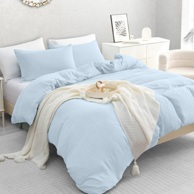 Microfiber Solid Colour Duvet Cover Set