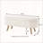Oval Boucle Storage Ottoman Bench with Wood Legs-1392275441