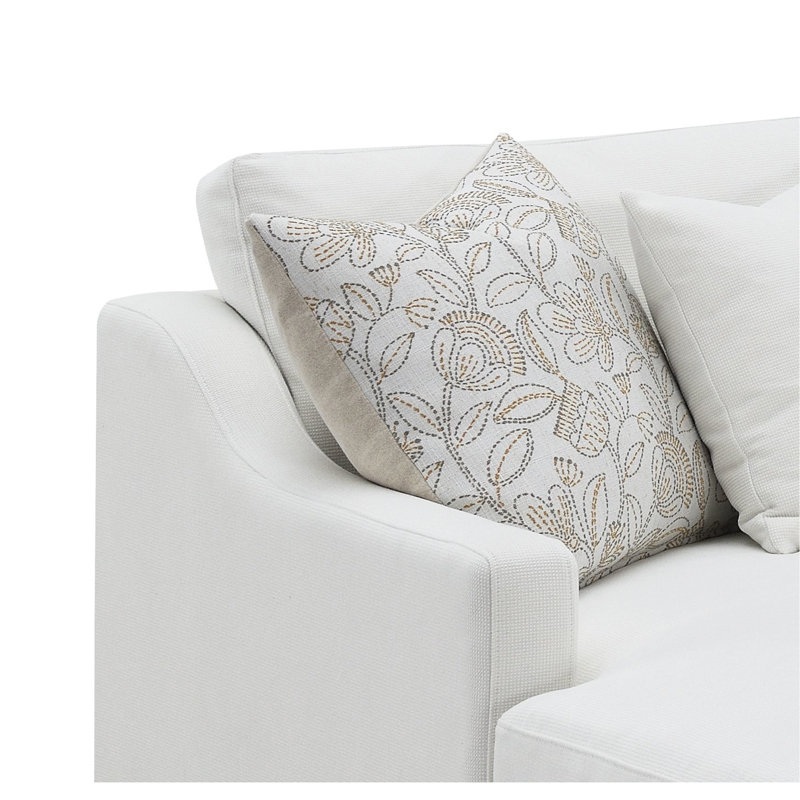Canapé modulaire en chenille ivoire Valiant avec 4 coussins Valiant