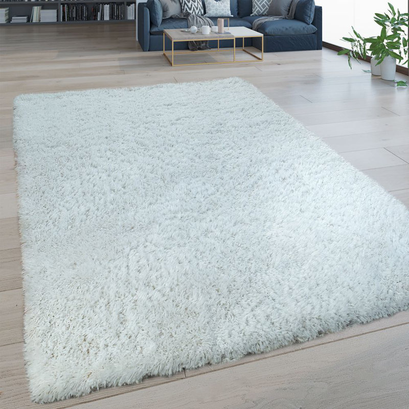 Mia Solid Colour Shag Area Rug, Rectangular 120 x 160cm