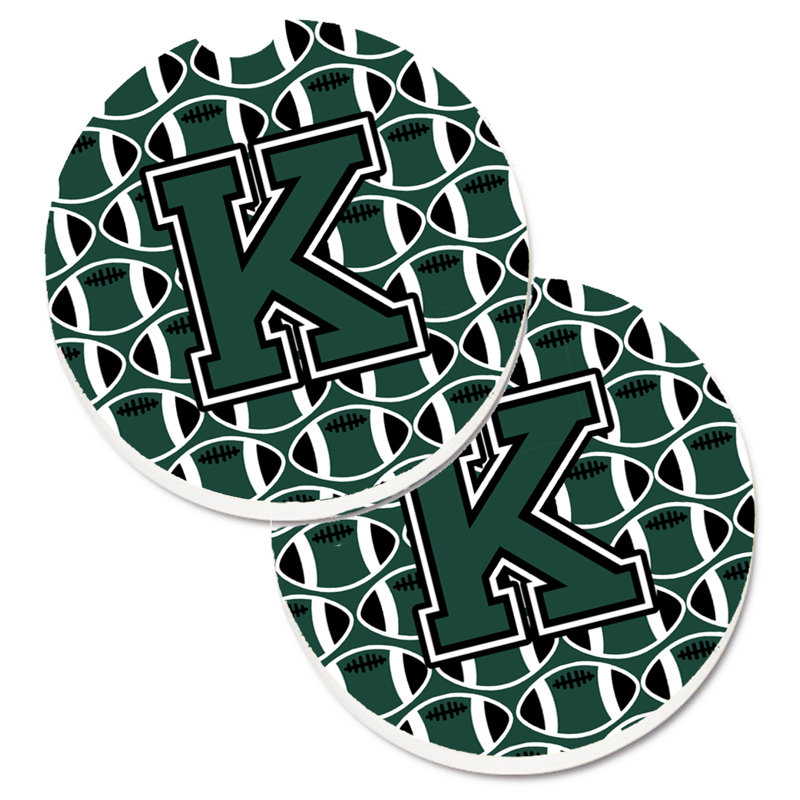 Sous-verre de football, K, Vert / blanc