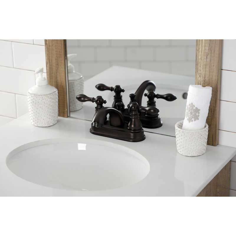 Robinet pour salle de bain avec ensemble de drain central à, Bronze huilé