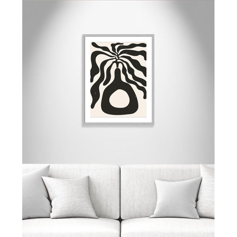 «Henri Matisse», reproduction d'algues noires par Stanley, L 23,5 po x H 29,5 po, Imprimé mat, Argent mat