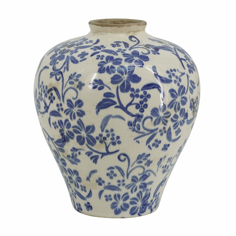Vase en céramique, H 9,1 po x l 7,7 po x P 7,7 po