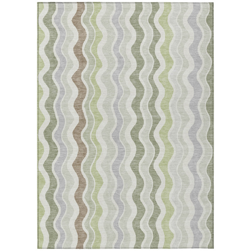 Machine Washable Indoor/Outdoor Chantille ACN2342 Stripes Rug, Rectangle 3' x 5'