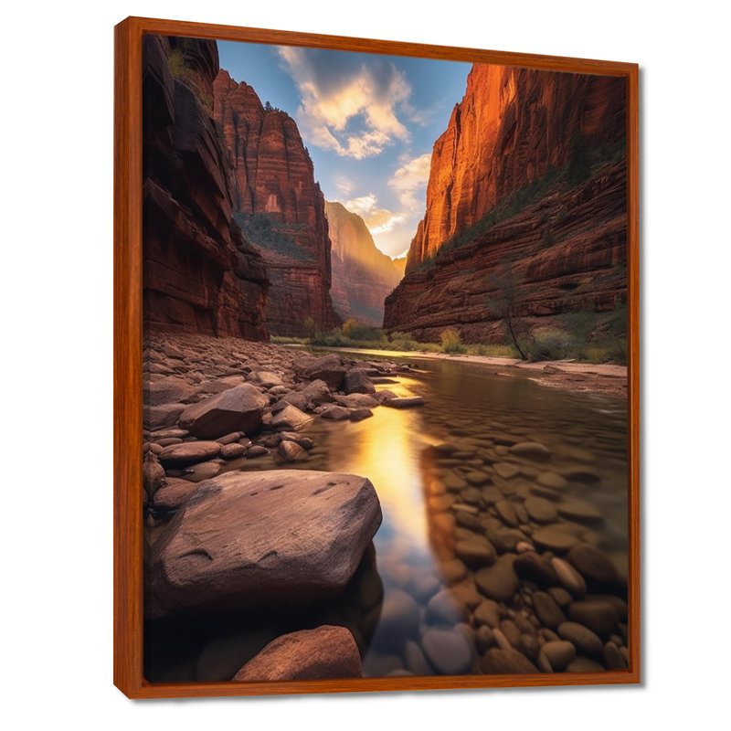 Décoration murale parc national Bellalynn Utah - Utah, H 44 po x l 34 po x P 1,5 po, Cadre flottant brun