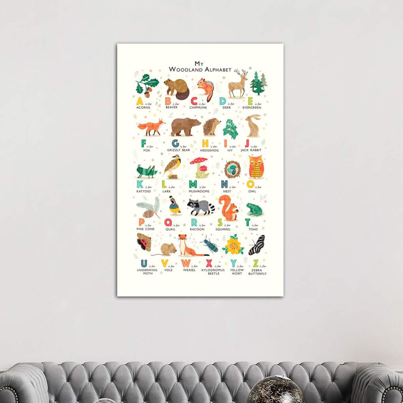 Woodland Alphabet - Wrapped Canvas Print, 152.5 cm H x 101.5 cm W