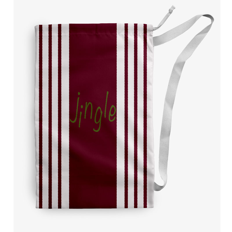 Fabric Laundry Bag with Handles, Small (29" H x 18" W), Dark Red