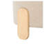 Repose-pieds rond 24,8 po en tissu beige avec rembourrage en mousse