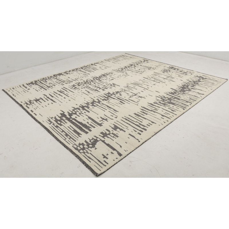 Handmade Cotton and Wool Abstract Area Rug