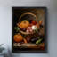 Reproduction d'art encadré noir avec couleurs rétro dans la cuisine-1663189827