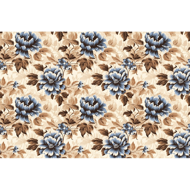 Machine Printed Comforter, Brown/Navy, Twin Comforter