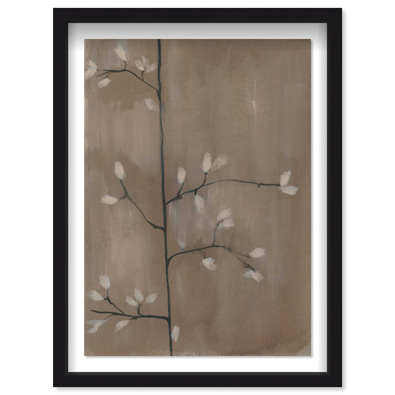 Blossoming Twig II Shadowbox Floral & Botanical Print by Oliver Gal, Black Frame, 10 x 15, 55.5"H x 37.5"W, Black Frame