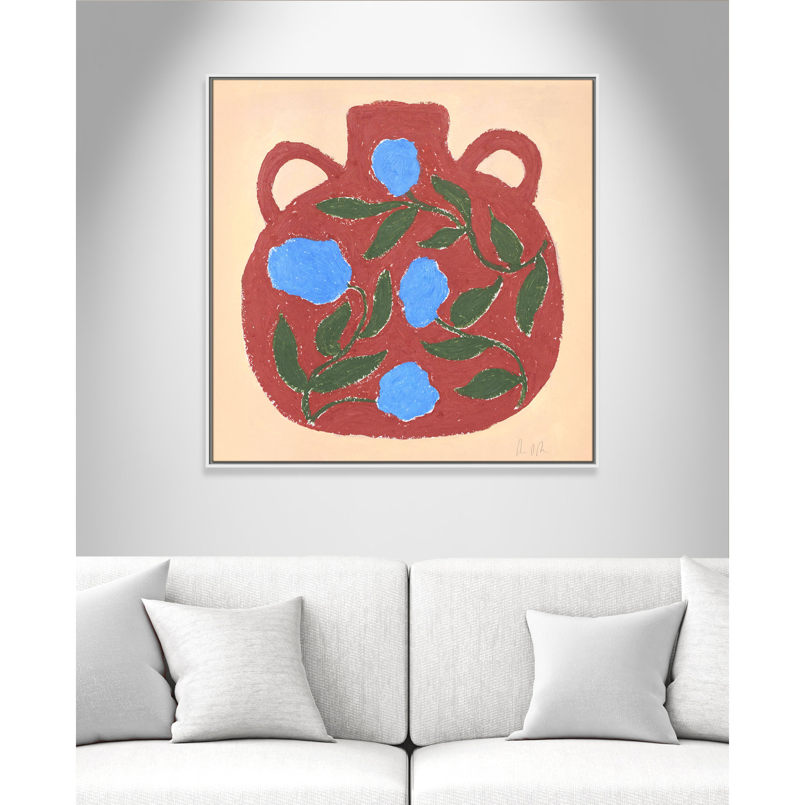Vase No. 04 Print by Camilla Bergqvist, 37.5" H x 37.5" W, White