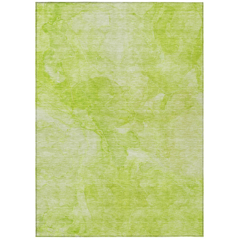 Tapis intérieur / extérieur lavable nautique vert et lime 9 pi x 12 pi HomeRoots