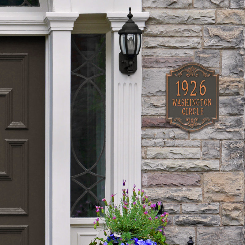 Signature Series 3-Line Wall Address Plaque, Copper, Forged Copper, Yes