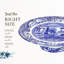 Spode Blue Italian Footed Cake Plate 10.5"