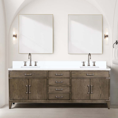 Ensemble de meuble-lavabo autoportant avec robinet et miroirs