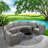 9-piece Outdoor Half-moon Wicker Conversation Sets With 1 Nesting Coffee Table And Tempered Glass Top-1222276000
