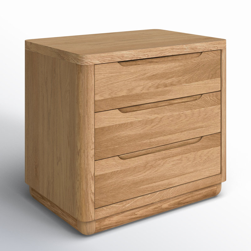 Hundley Oak Veneer and Wood Modern Nightstand