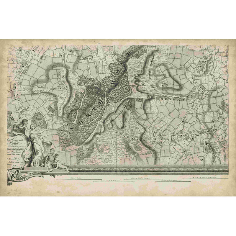 Carte de la grille de Londres XV, H 12 po x l 18 po