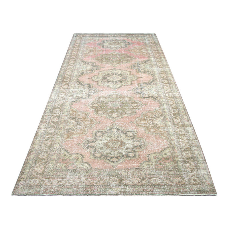 Gallery Size One-of-a-Kind 4'10" X 12'10" 1960s Runner Wool Area Rug in