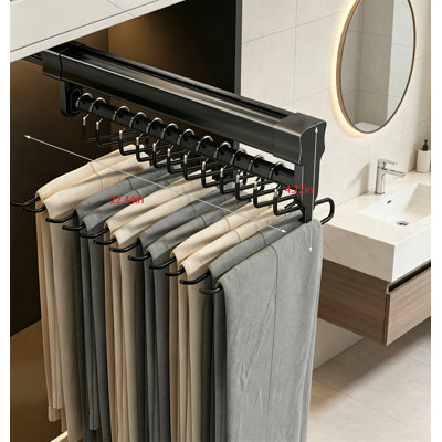 Porte-pantalons rétractable escamotable - Rail télescopique, Plafonnier encastré multifonctionnel pour garde-robes