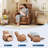 Power Swivel Rocker Recliner Chair with USB, PU Leather Glider for Living Room & Nursery, Brown
